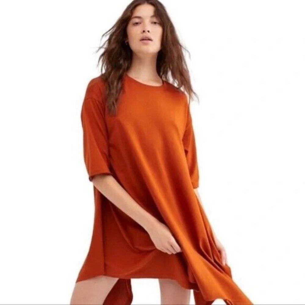 Free People Beach Kahana Tunic Orange Rust Dress - Size Medium